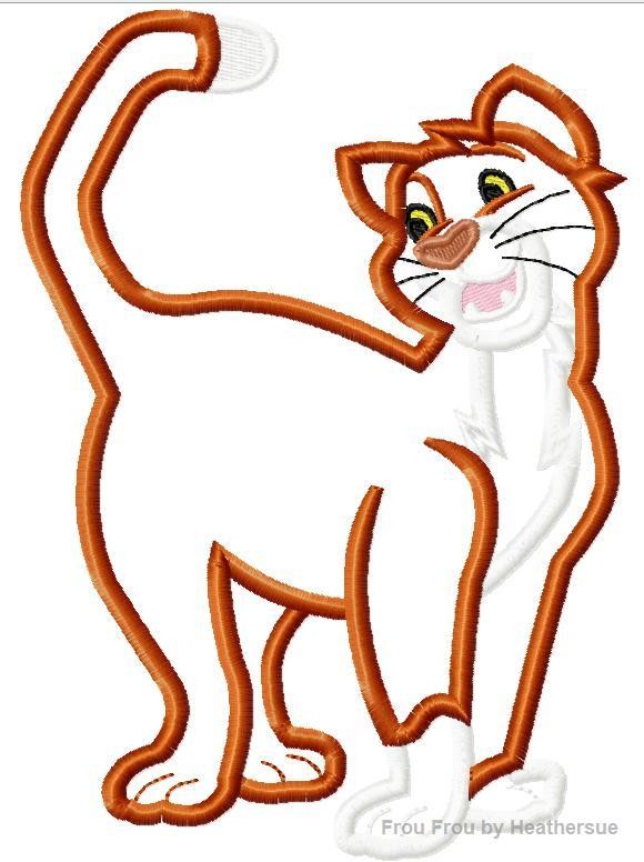 Artist Cat OAlley Machine Applique Embroidery Design, Multiple sizes including 4 inch