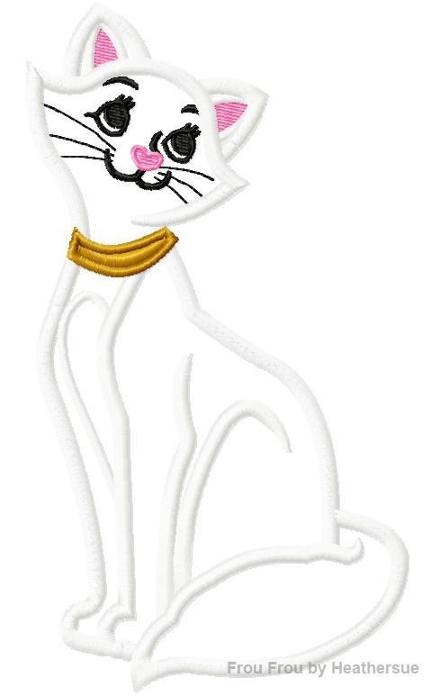Artist Cat Dutch Mom Machine Applique Embroidery Design, Multiple sizes including 4 inch