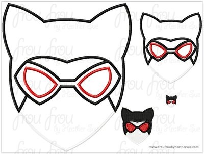Cat Lady Superhero Super Hero Machine Applique Embroidery Designs, multiple sizes including 1, 2, 3, 4, 6, 7, 8, 10, 12, 14, and 16 inch