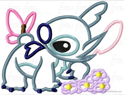 Lila's Alien as Deer Machine Applique Embroidery Design, Multiple Sizes, including 4 inch