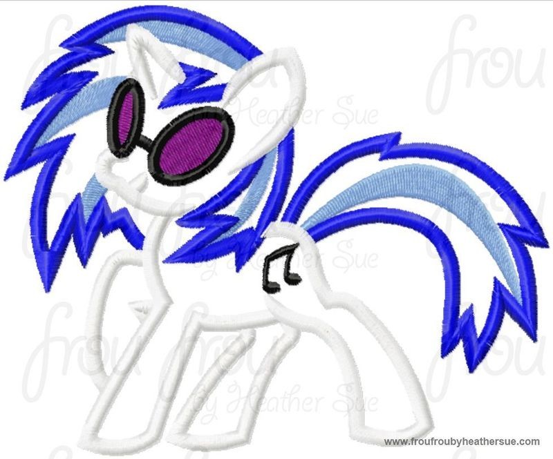 Scratchy Music Little Horse Machine Applique Embroidery Design, mutliple sizes, including 4 inch
