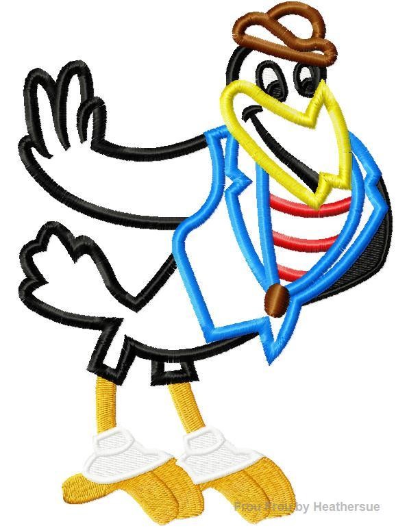 Crow Dandy Flying Elephant Machine Applique Embroidery Design, Multiple sizes including 4 inch