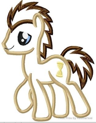 Doctor Little Horse Machine Applique Embroidery Design, mutliple sizes, including 4 inch