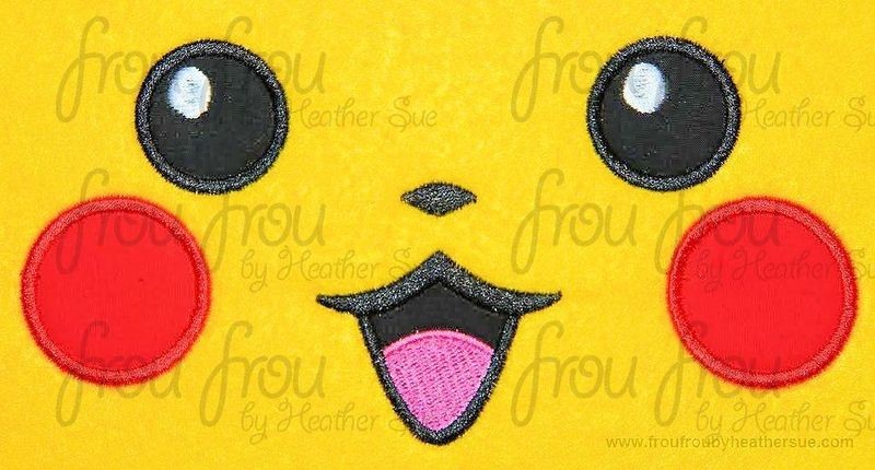 Peek Achoo Poke Man Just Face Machine Applique and filled Embroidery Design Multiple Sizes 2&quot;-16&quot;