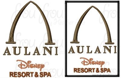 Au Hawaii Dis Resort Hotel Motel sign TWO DESIGN SET machine applique Embroidery Design, multiple sizes- including 4 inch