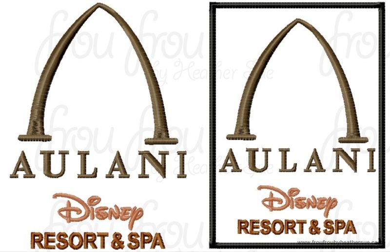 Au Hawaii Dis Resort Hotel Motel sign TWO DESIGN SET machine applique Embroidery Design, multiple sizes- including 4  inch