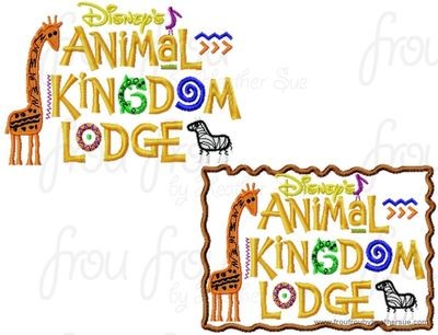 Animal Lodge Hotel Resort Motel sign TWO Design SETmachine applique Embroidery Design, multiple sizes- including 4 inch