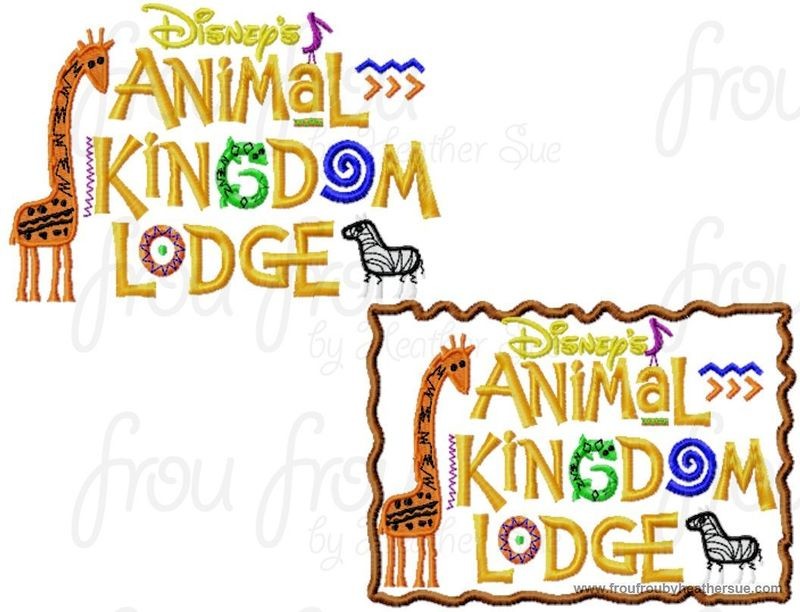 Animal Lodge Hotel Resort Motel sign TWO Design SETmachine applique Embroidery Design, multiple sizes- including 4  inch