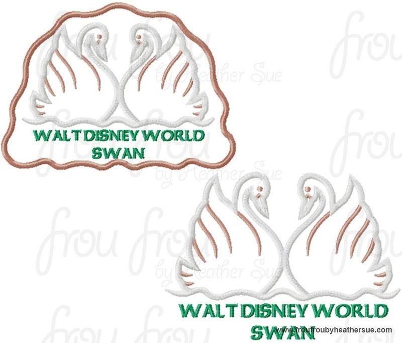 Bird Resort Hotel Motel sign TWO DESIGN SET machine applique Embroidery Design, multiple sizes- including 4  inch