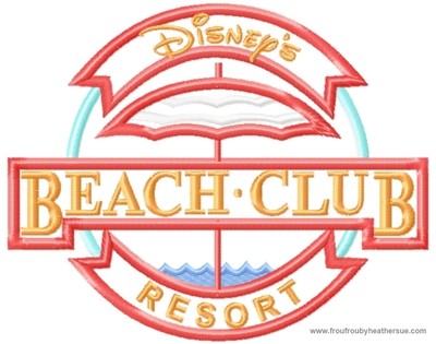 Beach Resort Hotel Motel sign machine applique Embroidery Design, multiple sizes- including 4 inch