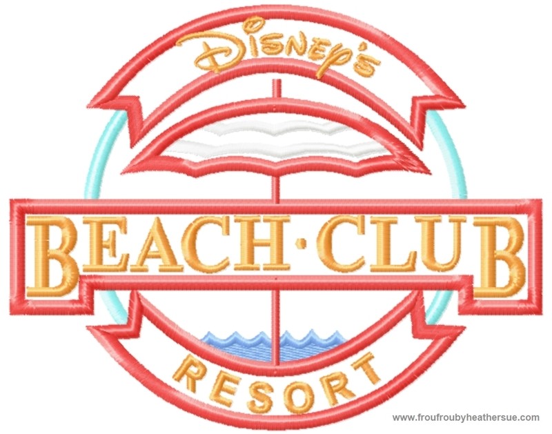 Beach Resort Hotel Motel sign machine applique Embroidery Design, multiple sizes- including 4  inch
