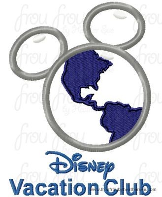 Dis Vacation Club Globe With and Without Wording Resort Timeshare Hotel Motel sign TWO DESIGN SET machine applique Embroidery Designs 4