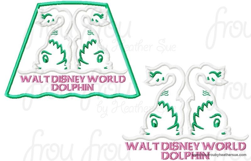Fish Resort Hotel Motel sign TWO DESIGN SET machine applique Embroidery Design, multiple sizes- including 4  inch