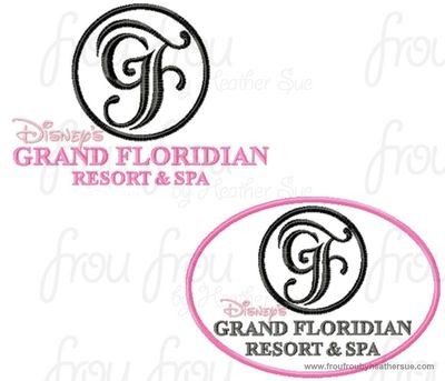 Great Florida Resort Hotel Motel sign TWO DESIGN SET machine applique Embroidery Design, multiple sizes 4x4-6x10