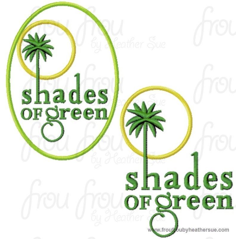 Green Resort Hotel Motel sign TWO DESIGN SET machine applique Embroidery Design, multiple sizes- including 4  inch