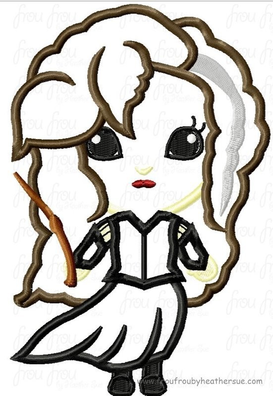 Bell Tricks Wizard Little Cutie Machine Applique Embroidery Design, Multiple Sizes NOW INCLUDING 4 INCH