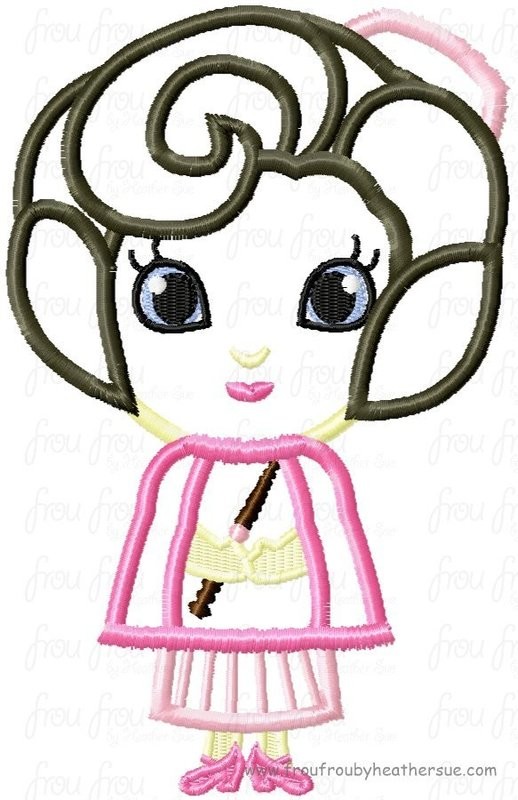 Un Bridge Wizard Little Cutie Machine Applique Embroidery Design, Multiple Sizes NOW INCLUDING 4 INCH