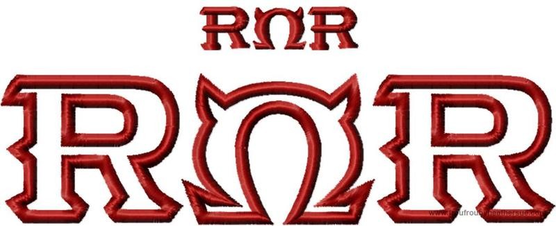 Monster College Fraternity ROR Machine Applique Embroidery Design, Multiple sizes, including 4 inch