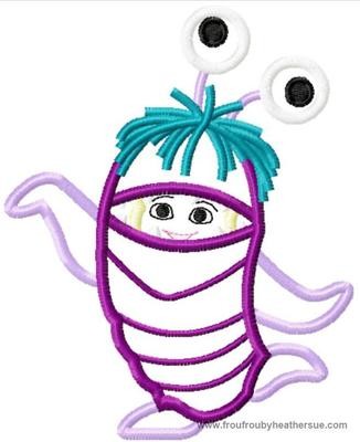 Boogirl in Monster Disguise Machine Applique Embroidery Design, Multiple sizes, including 4 inch