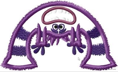 Artist Monster College Machine Applique Embroidery Design, Multiple sizes, including 4 inch