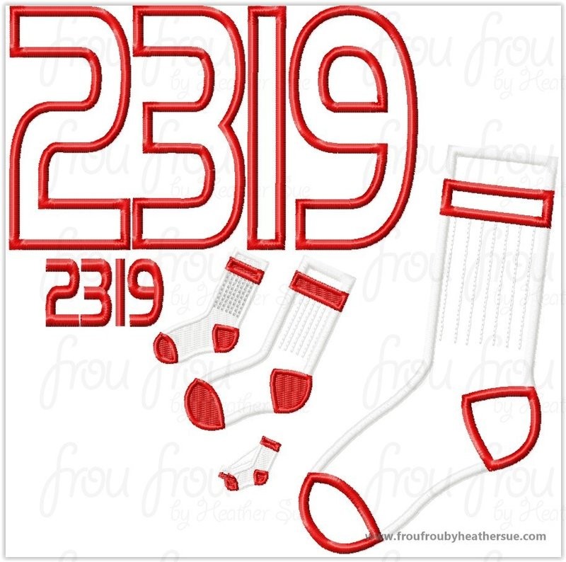 Emergency Code 2319 and Sock Monster Movie Two Design SET Machine Applique Embroidery Design, Multiple sizes, including 1-10inch