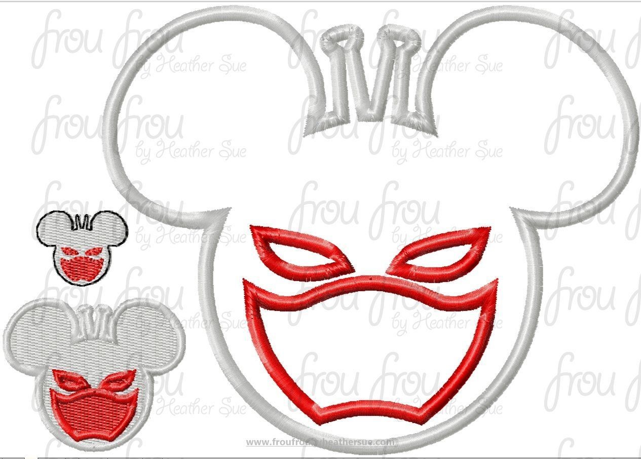 Ant Guy Super Hero Mister Mouse Head Machine Applique Embroidery Designs, multiple sizes including 1&quot;-16&quot;