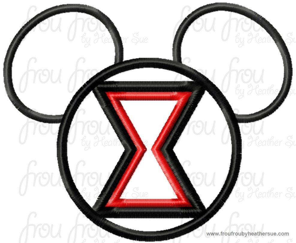 Black Spider Super Hero Mister Mouse Head Machine Applique Embroidery Designs, multiple sizes including 4 inch