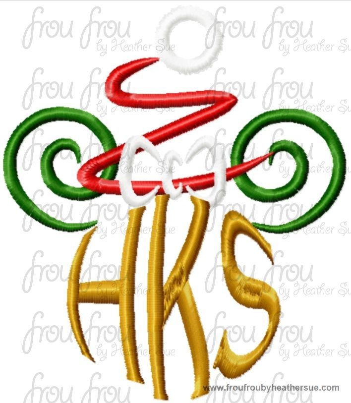 Spiral Santa Miss Mouse Christmas BLANK No Monogram Machine Embroidery Design, multiple sizes including 4 inch
