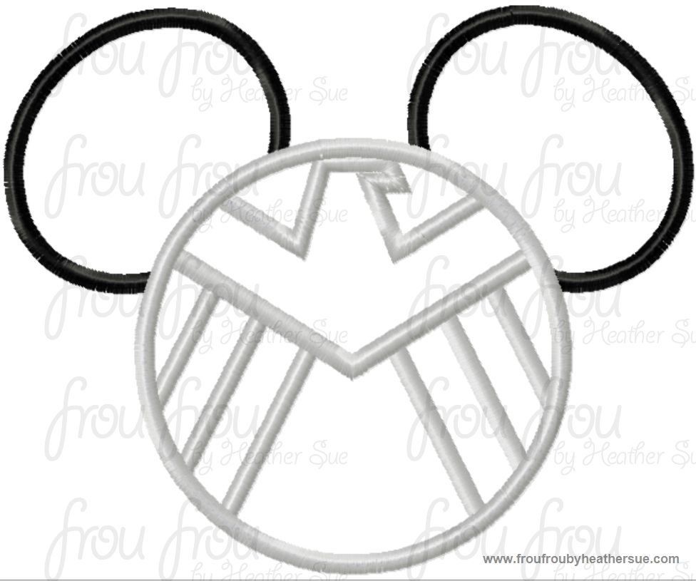 Should Super Hero Mister Mouse Head Machine Applique Embroidery Designs, multiple sizes including 4 inch