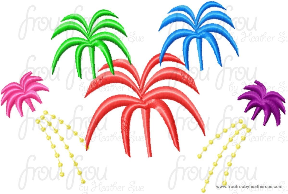 Mister Mouse  Fireworks Machine Applique Embroidery Designs, multiple sizes including 4 inch