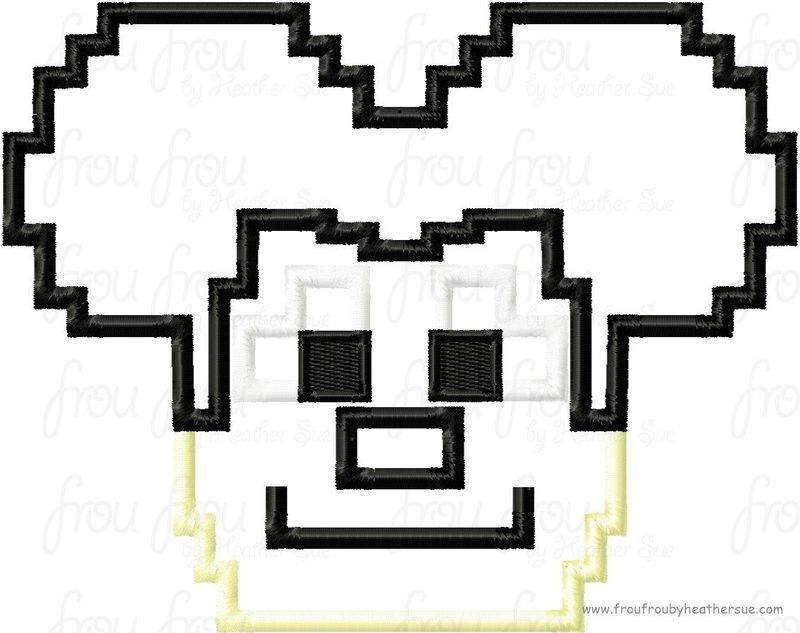 Mine Mister Mouse Head Machine Applique Embroidery Design, Multiple sizes including 4 inch