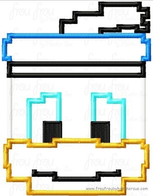 Mine Don Duck Head Pixelated Pixel Machine Applique Embroidery Design, Multiple sizes including 4 inch