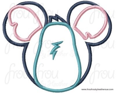Lila's Alien Mister Mouse Head Machine Applique Embroidery Design, Multiple sizes including 4 inch