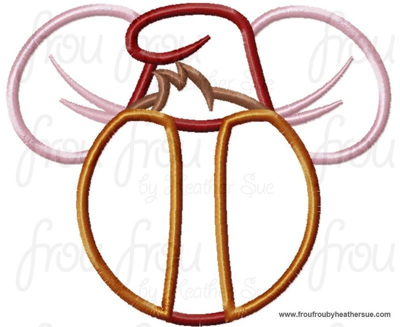 Jack Cindy's Mister Mouse Head Machine Applique Embroidery Design, Multiple Sizes NOW INCLUDING 4 INCH