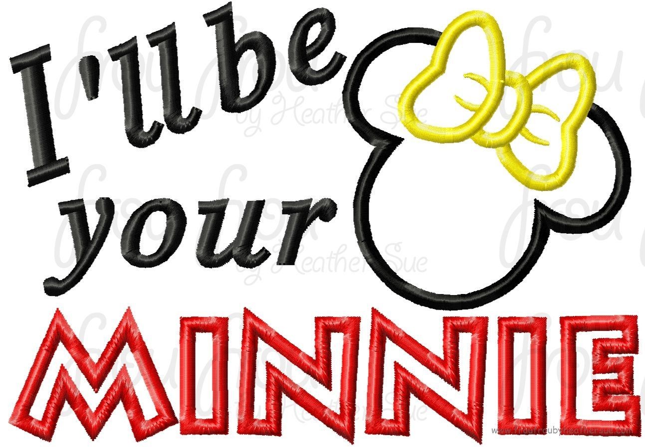 I&#39;ll be your Miss Mouse Machine Applique Embroidery Design, Multiple Sizes, including 4 inch