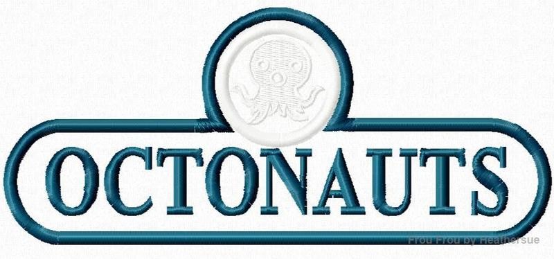 Octo Logo Machine Applique Embroidery Design, multiple sizes including 4 inch