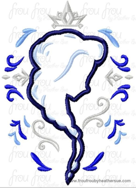 Ellie Silhouette decorated and plain Freezing  TWO Design SET Machine Applique Embroidery Design, multiple sizes including 4 inch