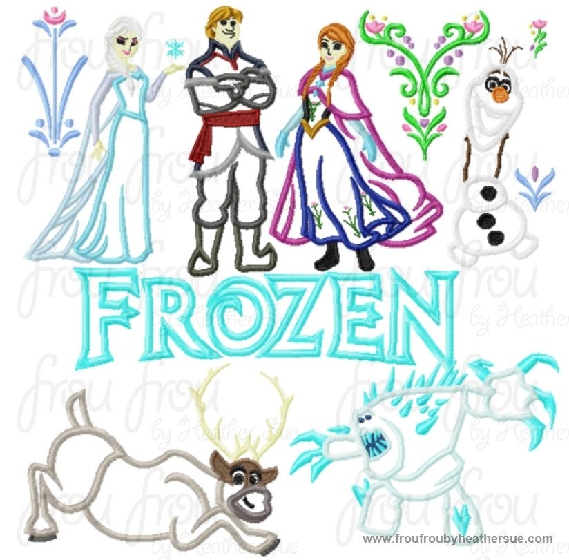Freezing ELEVEN Design SET Machine Applique Embroidery Designs, multiple sizes including 4 inch