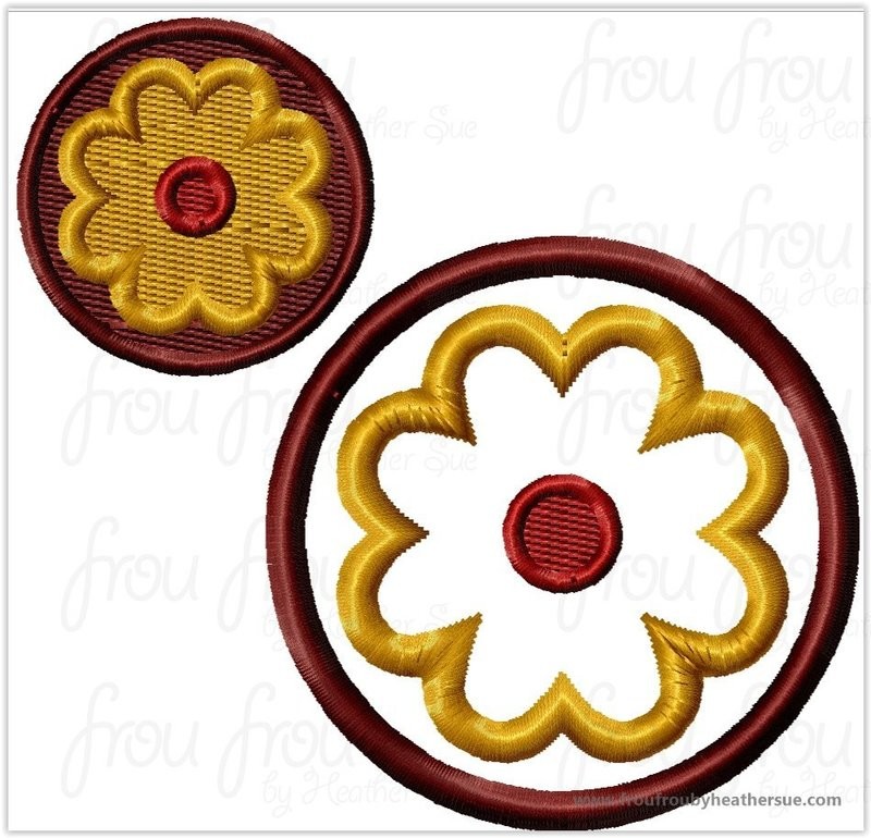 Freezing Fever Annie Collar flowers  Machine Embroidery Design, multiple sizes including 1-6 inch