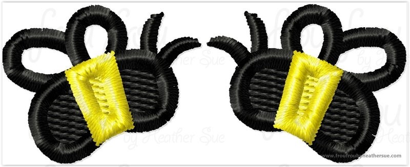 Freezing Fever Annie Dress Bees TWO VERSIONS Filled Embroidery Design, multiple sizes including  half- 6 inch