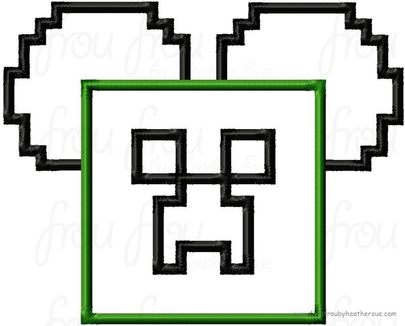 Creep Mine Mister Mouse Head Machine Applique Embroidery Design, Multiple sizes including 4 inch
