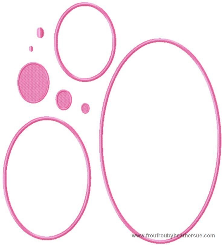 Oval Machine Applique Embroidery Design, Multiple Sizes, including quarter, half, 1, 1.5, 2, 3, 4, 5, and 6 inch
