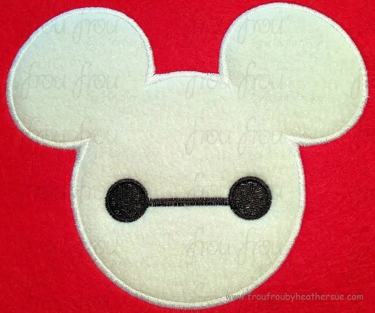 Baypuff Mister Mouse Head Robot Big He Row Number Movie Machine Applique Embroidery Design, Multiple Sizes NOW INCLUDING 4 INCH