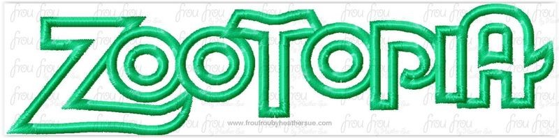 Zoo Movie Logo Machine Applique Embroidery Design, multiple sizes including 3"-16"