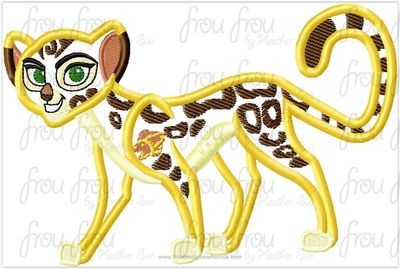 Fuji Leopard Cheetah Lion Guardians Machine Applique Embroidery Design, Multiple Sizes including 4"-16"