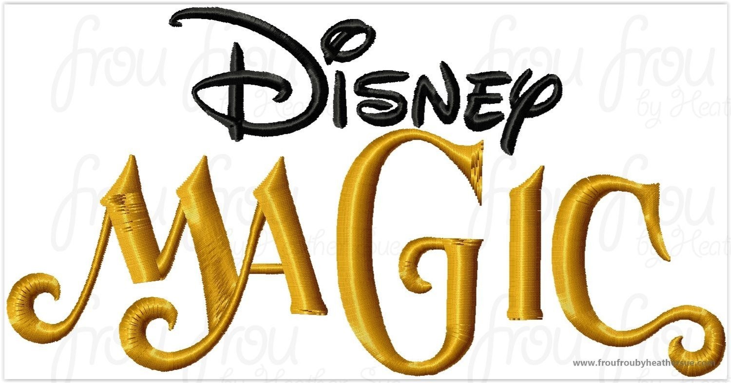 Magik Dis Cruise Ship Wording Machine Embroidery Designs, Multiple sizes including 4 inch