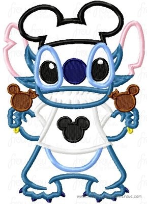 Lila's Alien at Dis with Mister Mouse Ice Cream Bars and Hat Machine Applique Embroidery Design, Multiple Sizes, including 4 inch