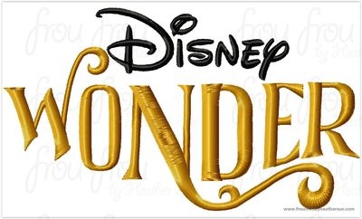 Wunder Dis Cruise Ship Wording Machine Embroidery Designs, Multiple sizes including 4 inch