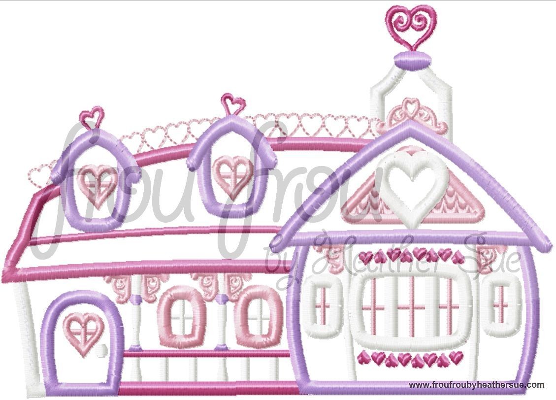 Miss Mouse&#39;s House Machine Applique Embroidery Design, Multiple sizes including 4 inch