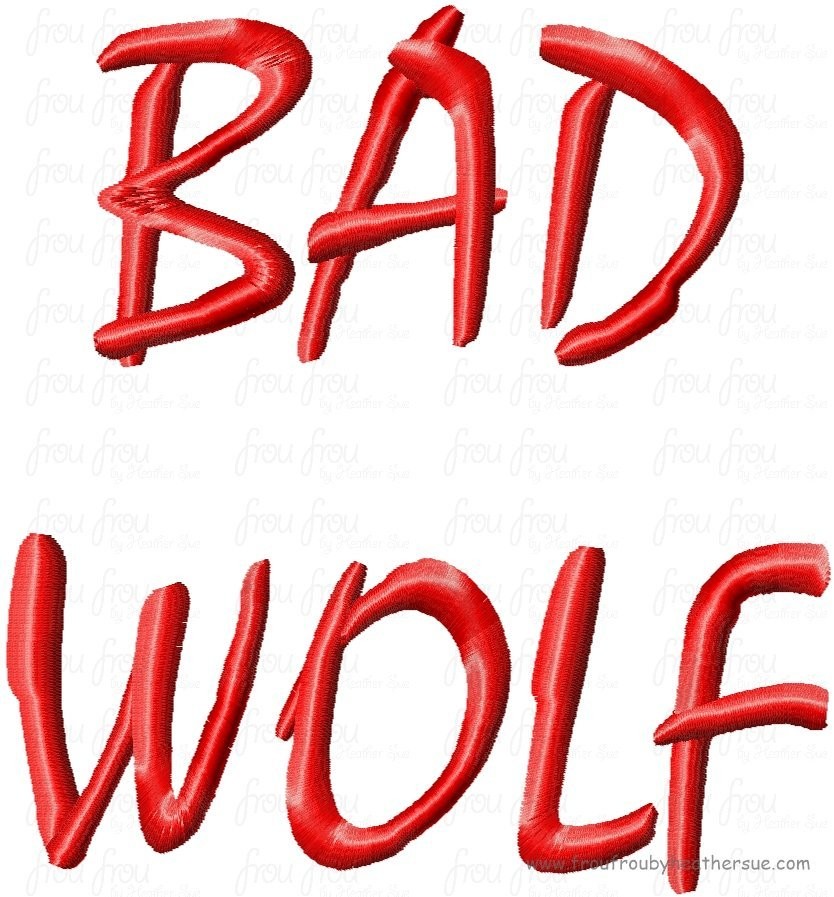 Bad Wolves Who Machine Embroidery Design Multiple Sizes, including 2, 3, 4, 5, and 6inch